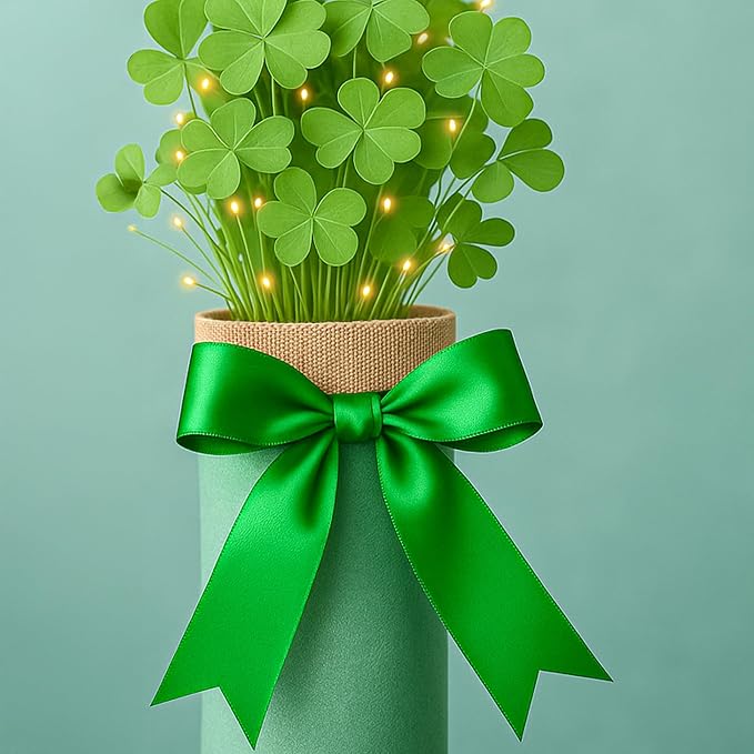 30Yards 1 1/2In Green Ribbon for Gift Wrapping St. Patrick's Party Favors | - Image 6