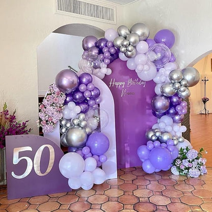 150Pcs Purple Balloons Garland Arch Kit - Image 3