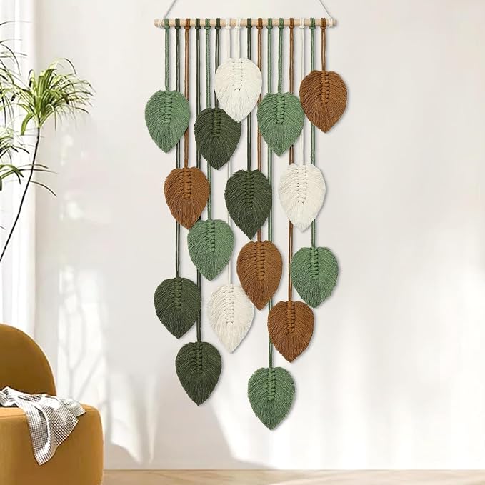 Vertical Macrame Wall Hanging Boho Home Decor Long Narrow Chic Wall Art | by KHOYIME