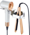 Hair Dryer Holder Wall Mounted, Hair Straightener Holder Stainless Steel, Adhesive Blow Dryer and Hair Straightener Holder, Bathroom Bedroom Hair Tool Organizer for Flat Iron,Curling Iron,Hairdryer