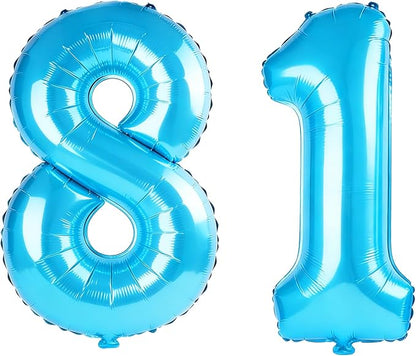 40 Inch Number 81 Balloons for 81st Birthday Party Decorations, 0-100 Jewelry by FOBELEC