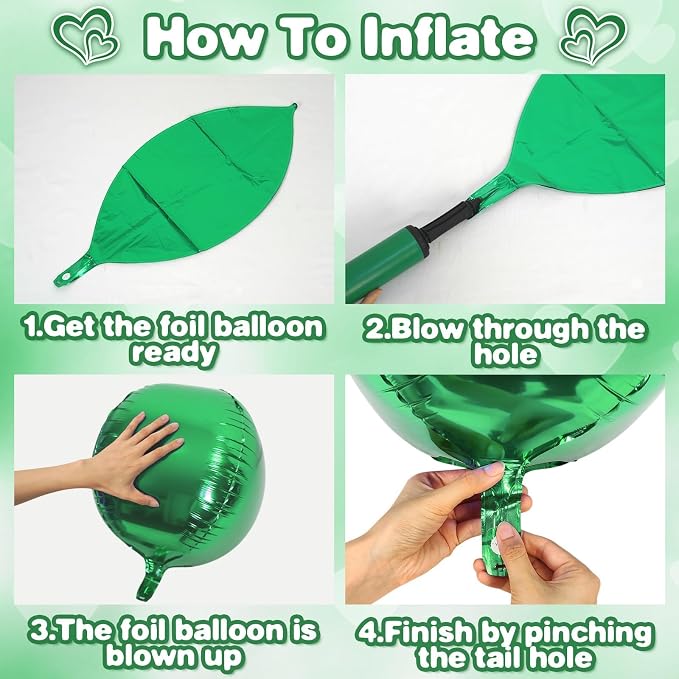 Green Round Foil Balloons 9 pcs - Image 7