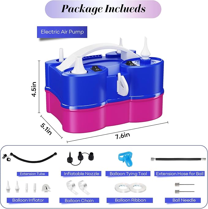 Electric Balloon Pump, 3-in-1 Portable Air Pump - Image 7