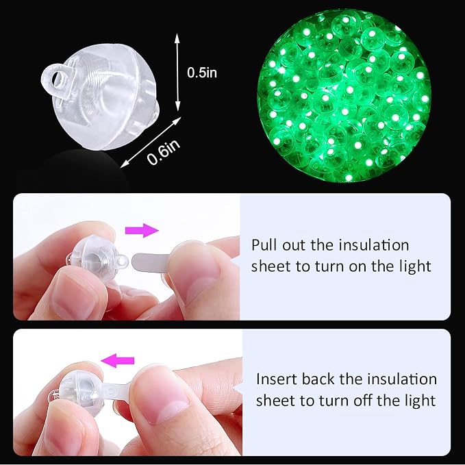 ZGWJ 50PCs Green Balloon Lights Mini, Battery Powered, Long Standby Time - Image 4