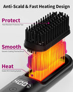YFG Cordless Hair Straightener Brush, 10000mAh Battery, Ionic Thermal Wireless Hot Hair Brush Heat Comb (Black), Portable