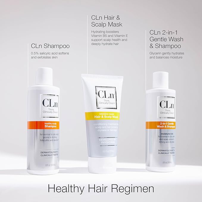 CLn® Hair & Scalp Mask Conditioner - Deep Conditioner for Hair & Scalp Prone to Dryness & Damage, Paraben-Free & Dye-Free, Scented by Eucalyptus, 6 fl. oz.