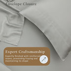 TOSMO Luxury Pillow Case Set of 2 - Cooling Viscose Derived from Bamboo, Oeko-TEX, Breathabl Silky Soft Pillow Cases with Envelope Closure (Queen, Sliver)