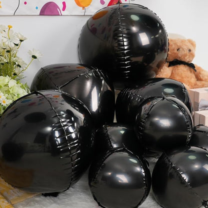 12Pcs Black Round Foil Balloons - Image 6