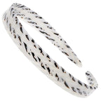 Camila Paris CP3468 French Headband for Women, Handmade White and Gray, Strong Hold Grip Women's Hair Band, Ligth and Very Flexible, No Slip and Durable Styling Girls Hair Accessories, Made in France