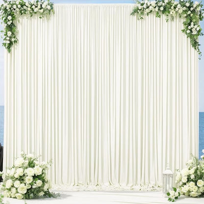 10x12 Ivory Backdrop Curtains for Wedding Party Wrinkle Free Backdrops Curtain - Image 5