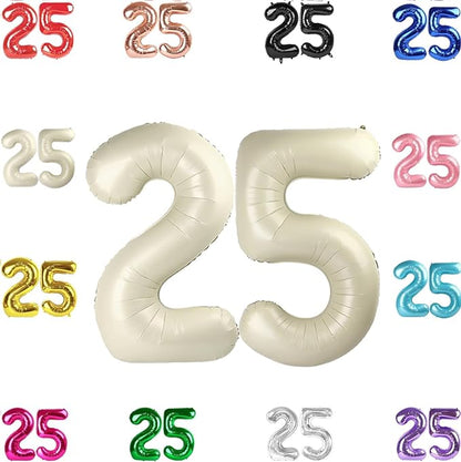 Cream Number 25 Balloon 40 Inch by IWERP