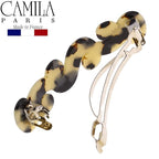 Camila Paris V105 French Hair Barrette Clip for Girls Handmade, Flow, Metal Clasp Strong Hold Grip Hair Clips for Women, No Slip and Durable Styling Girls Hair Accessories, Made in France