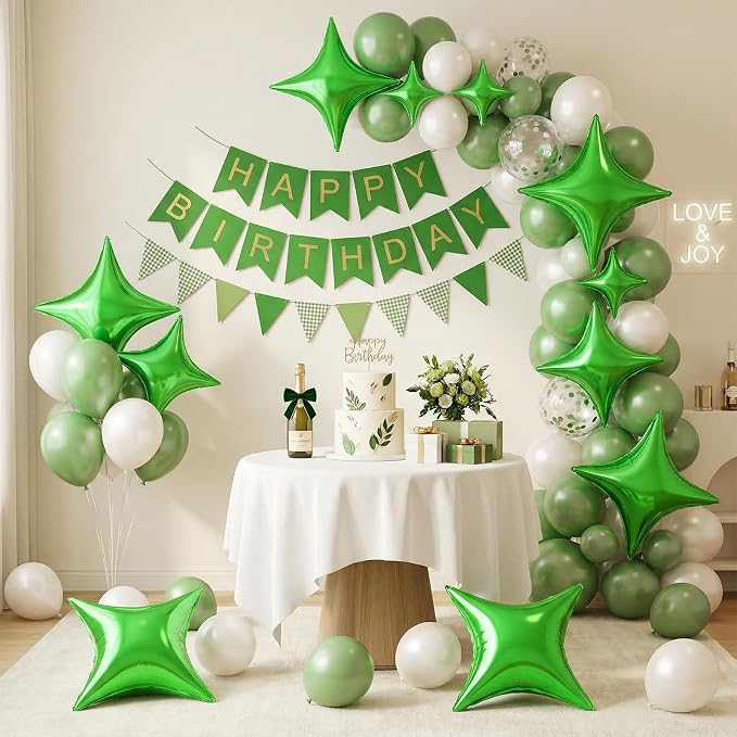 Green Star Balloons, 26 Inch and 10 Inch Green Stars Shaped Balloon - Image 6