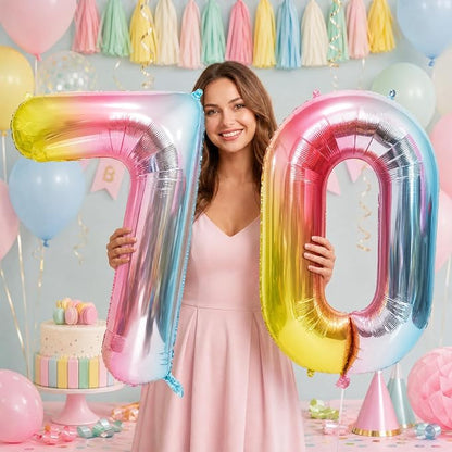 Rainbow Number Balloons Birthday Balloons - Image 6