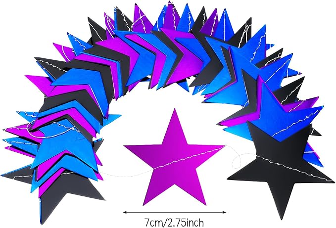 Patelai Glitter Star Garland Banner 2026 Graduation Decor 130 Feet Star Hanging - Image 3