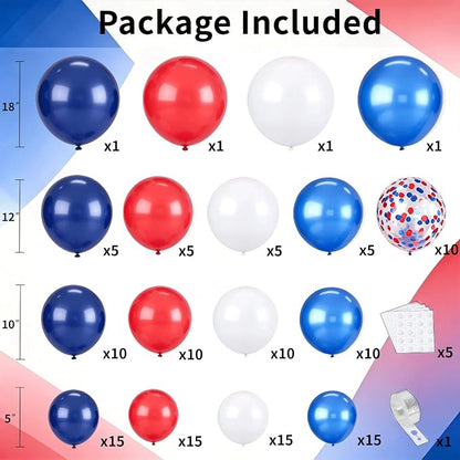 Red Blue White Balloon Arch Kit, Patriotic Decor | Navy Pearl Dark Blue - Image 2