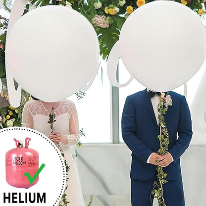 PartyWoo White Balloons 4pcs Matte 36 Inch Large Jumbo Giant Latex Balloons | - Image 4