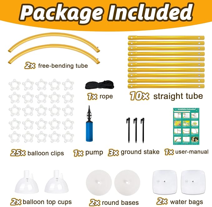 8.2FT & 6FT Gold Balloon Arch Stand, Free Bending Top Balloon Arch Kit - Image 3