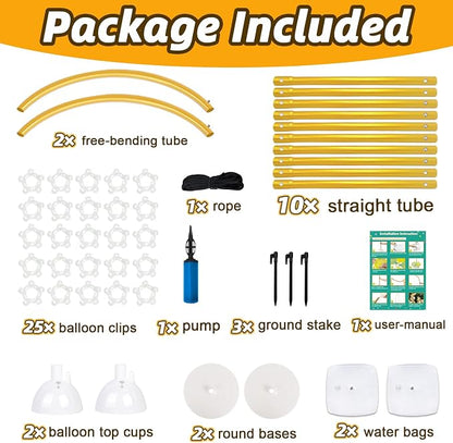 8.2FT & 6FT Gold Balloon Arch Stand, Free Bending Top Balloon Arch Kit - Image 3