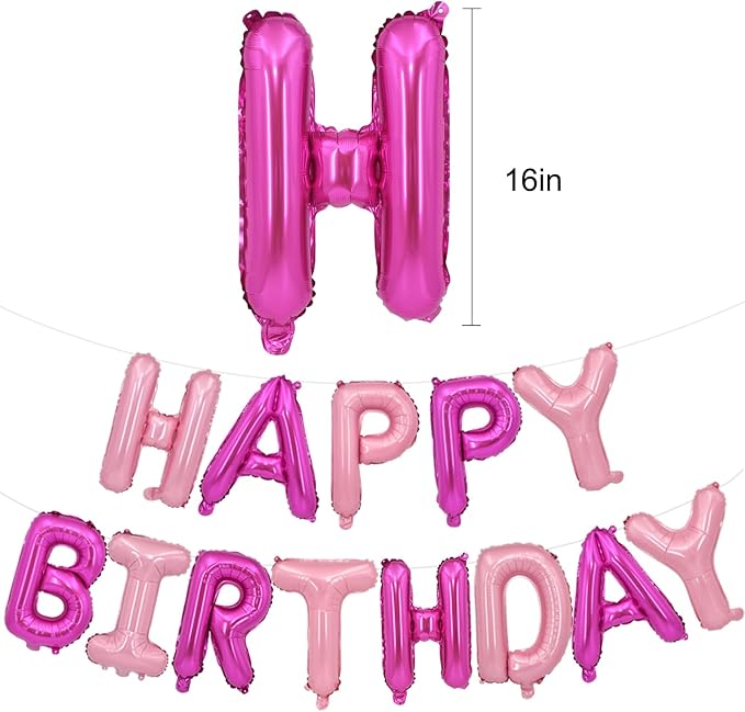 TONIFUL Happy Birthday Balloons Banner 16 Inch Mylar Foil Letters Birthday Sign - Image 2