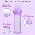 Hair Oiling Applicator, 3 PCS Hair Applicator Bottle, Hair Oiler with Graduated Scale, Root Comb Applicator Bottle 6 Ounce
