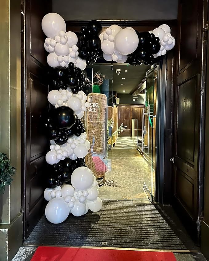 Black and White Balloons Garland Arch Kit - Image 7