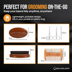 Beardilizer Beard Brush Kit, 100% Pure Boar Bristle Brush, Luxury Wood Comb & 2 Mustache Scissors, Professional Grooming & Care, Beard Accessories for Men