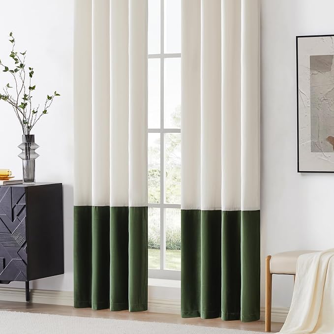 BULBUL Luxury Ivory Green Curtains 108 inches - Image 4
