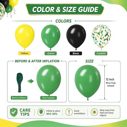 Green and Yellow 12 Inch Tractor Balloons, Football Soccer Dark Green - Image 5