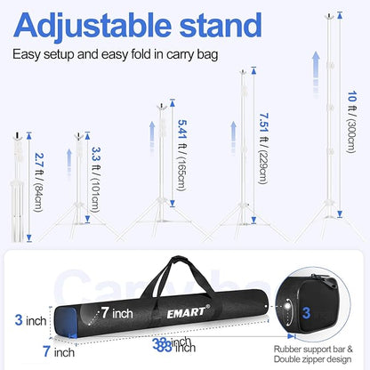 EMART Backdrop Stand 10x10ft Photo Studio Adjustable Background Stand Support - Image 3