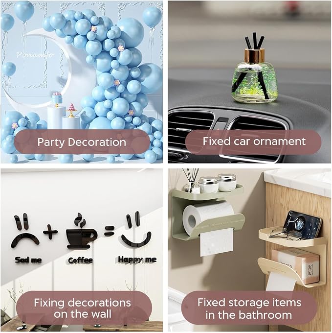 JIEHENG 500Pcs Double Sided Stickers Removable, 0.4" Double Sided Adhesive Dots - Image 4