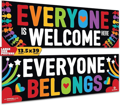 Sproutbrite 2 Welcome Educational Posters & Chart Welcome Banner 13.5"x39" by Sproutbrite