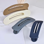 4 Pcs Flat Hair Clips for Women - Large Matte Flat Claw Clips for Thin Hair, Stylish Hair Accessories for Daily Styling, Matte Series (Navy Blue, Coffee, Gray Blue, Beige)