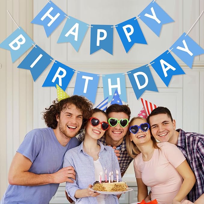 Happy Birthday Banner Sign, Birthday Garland Wall Door Hanging Banners Flag - Image 7
