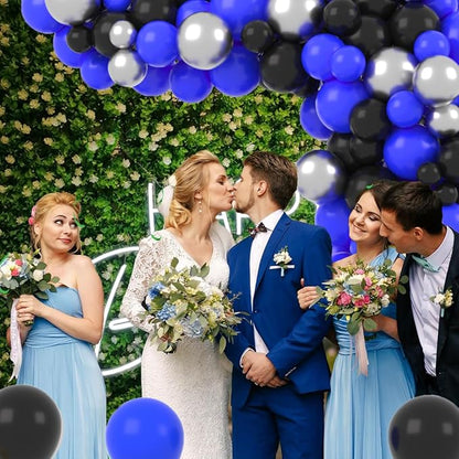 Royal Blue Black Balloon Garland Kit - Image 3