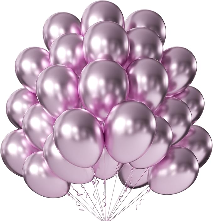 10 Inch Metallic PInk Balloons by KALOR