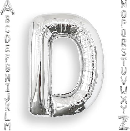 AULE 40 Inch Silver D Balloon Letter Foil A-Z Birthday Big Alphabet | Birthday by AULE