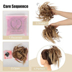 HMD Tousled Updo Messy Bun Hairpiece Hair Extension Ponytail with Elastic Rubber Band Updo Ponytail Hairpiece Synthetic Hair Extensions Scrunchies Ponytail Hairpieces for Women