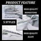 16 Pieces Silver Rhinestone Bobby Pins Set Delicate Decorative Fancy Crystal Hair Clips Shiny Fancy Metal Barrettes, I S X Shaped Diamond Hair Accessories for Women Ladies Girls Wedding Prom Party