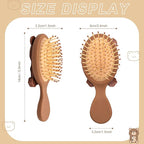 Mini Toddler Hair Brush Detangler Brush Kids Detangling Hairbrush Soft Massage Comb Small Travel Hair Brush for Thick Curly Thin Long Short（Brown）