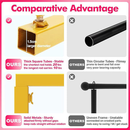 Over Table Rod Stand with Clamp 2 Pack Gold Table Arch Banner Stand | - Image 3