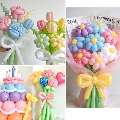 RUBFAC 100pcs Pastel 260 Balloons, - Image 5
