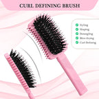 Curl Defining Brush Pink, Volume Curly Hair Brush for Effortlessly Detangling Shaping and Styling Women's Curls, Waves & Coils, Curly Hair Products, Reduce Frizz