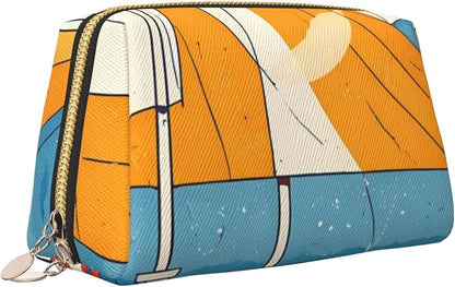 Nautical Elements Leather Makeup Bag Cosmetic Pouch Portable Travel Toiletry - Image 2