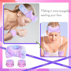 WSYUB Face Washing Headband and Wristbands Set, Headband and Writ Bands for Washing Face,Spa Headbands for Girls, 9pcs