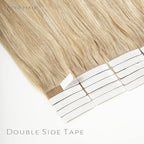 Lacer Tape in Hair Extensions Human Hair Straight Balayage Light Ash Blonde to Platinum Blonde PU Double Weft Tape in Real Human Hair Extensions 20 Inches 50grams