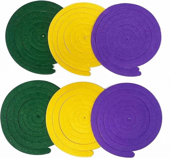 36 Pcs Green Yellow Purple Hanging Swirl Decorations Felt Swirl Streamer Spiral - Image 4