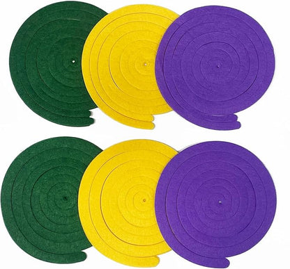 36 Pcs Green Yellow Purple Hanging Swirl Decorations Felt Swirl Streamer Spiral - Image 4
