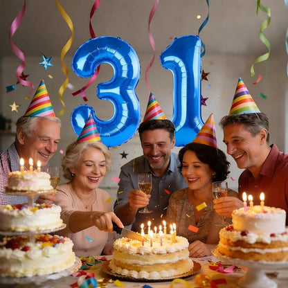 40 Inch Number 31 Balloons for 31st Birthday Party Decorations, 0-100 Dark Blue - Image 2