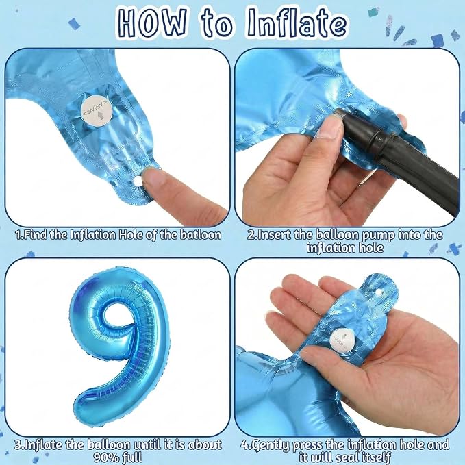 Light Blue Number 19 Balloon 40Inch, Foil Numeral - Image 5